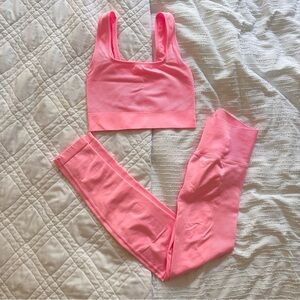 all in motion Neon Pink Seamless Sports Bra and Leggings Set